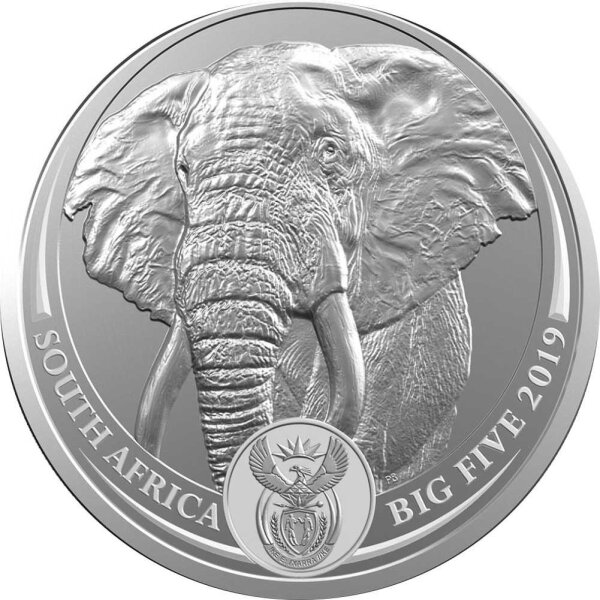 Südafrika Big Five 1. Ausgabe Elefant 2019 1 oz Silber I Ohne Blister