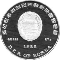 Nordkorea 500 Won 1988 - F.A.O. "Reisbauer" - Silber PP