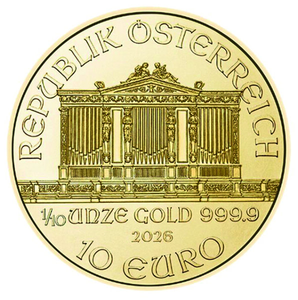 Österreich Wiener Philharmoniker 2026 1/10 oz Gold