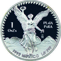 Mexiko Libertad 1992 1 oz Silber - Polierte Platte