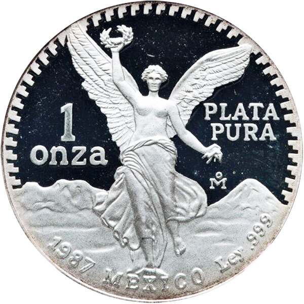 Mexiko Libertad 1987 1 oz Silber - Polierte Platte