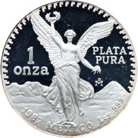Mexiko Libertad 1987 1 oz Silber - Polierte Platte