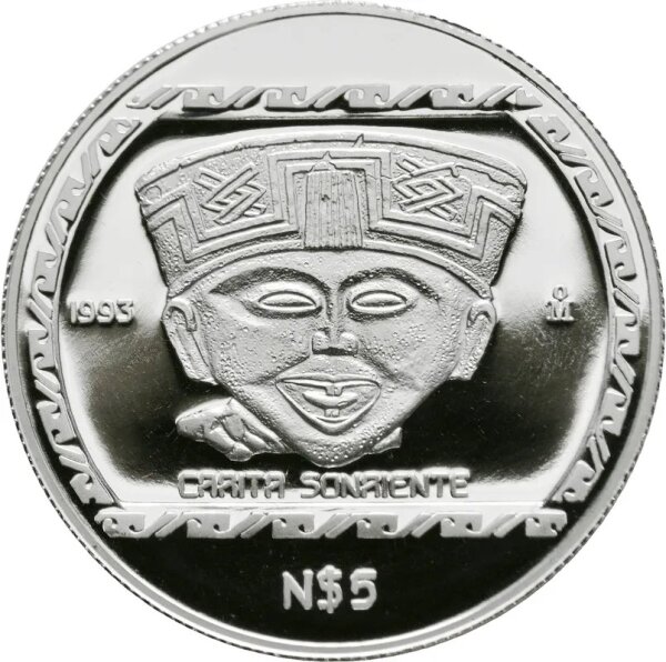 Mexiko 5 Pesos 1993 - Carita Sonriente - 1 oz Silber PP