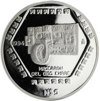 Mexiko 5 Pesos 1994 - Mascaron Del Dios Chaac - 1 oz...