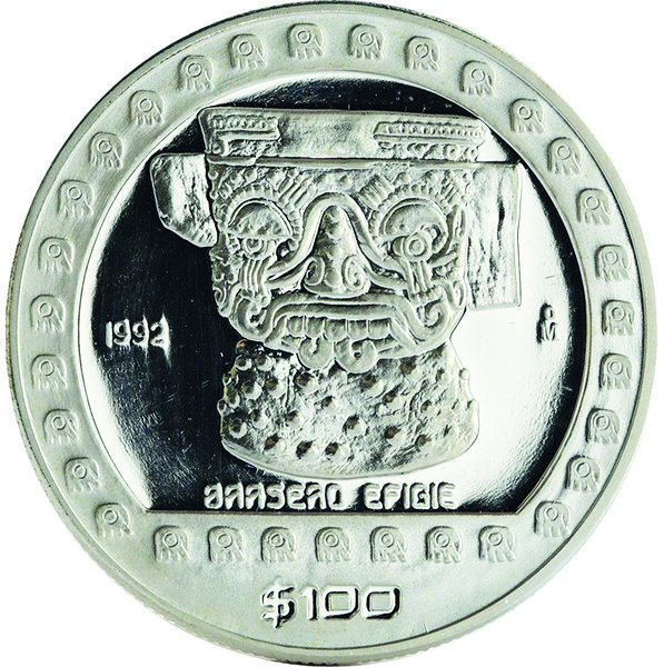 Mexiko 100 Pesos 1992 Brasero Efigie - Silber PP