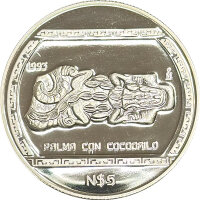 Mexiko 5 Pesos 1993 - Palma con Cocodrilo - 1 oz Silber PP