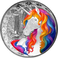 Fiji Einhorn - Unicorn 2025 1 oz Silber I Coloriert Blossom