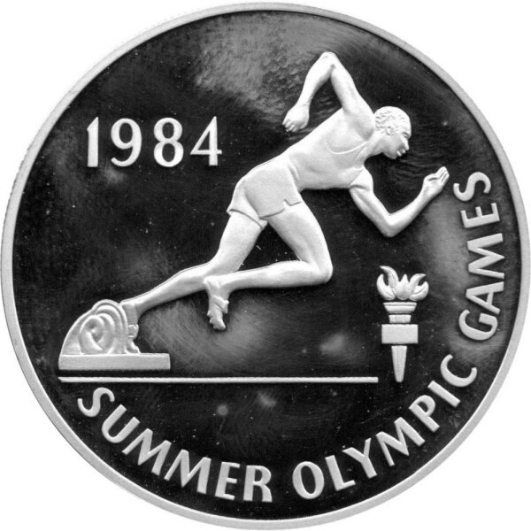 Jamaica 10 Dollars 1984 - XXIII. Olympische Sommerspiele 198 in Los Angeles "Sprinter" - Silber PP