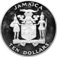 Jamaica 10 Dollars 1984 - XXIII. Olympische Sommerspiele 198 in Los Angeles "Sprinter" - Silber PP