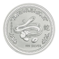 Australien Lunar I 2001 Jahr dee Schlange 1/2 oz Silber