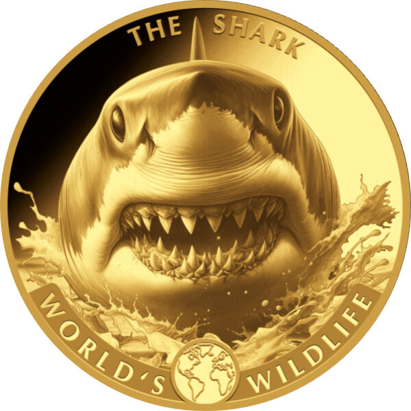 Kongo World´s Wildlife 8. Ausgabe 2026 Hai 1 oz Gold