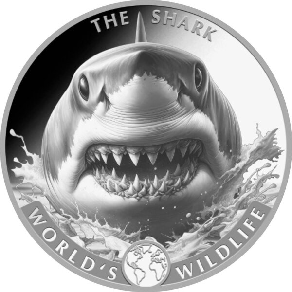 Kongo World´s Wildlife 8. Ausgabe 2026 Hai 1 oz Silber