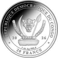 Kongo World´s Wildlife 8. Ausgabe 2026 Hai 1 oz Silber