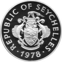 Seychellen 100 Rupees 1978 - Weißschwanz-Tropikvögel - Silber PP