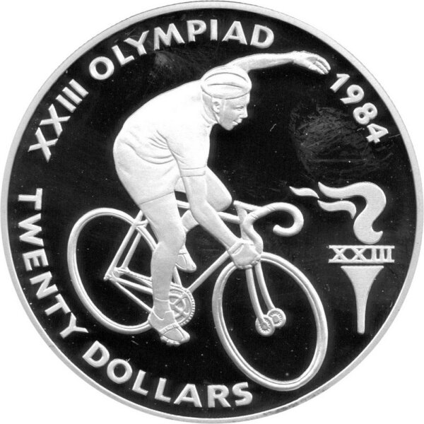 Belize 20 Dollars 1984 - XXIII. Olympische Sommerspiele 1984 in Los Angeles - Silber PP