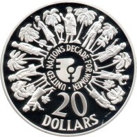 Belize 20 Dollars 1985 - UNO-Dekade der Frau - Silber PP