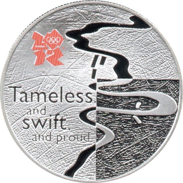 UK 5 Pfund 2010 - XXX. Olympische Sommerspiele 2012 in London "Die Themse" - Silber PP