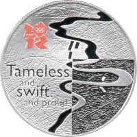 UK 5 Pfund 2010 - XXX. Olympische Sommerspiele 2012 in London "Die Themse" - Silber PP