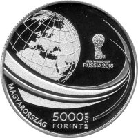 Ungarn 5.000 Forint 2018 - XXI. Fußball WM 2018 in Rußland - Silber PP