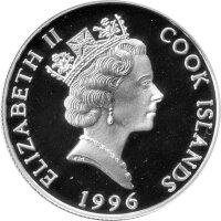Cook Islands 1 Dollar 1996 - XXVI. Olympische Sommerspiele 1996 in Atlanta "Springreiten" - Silber PP