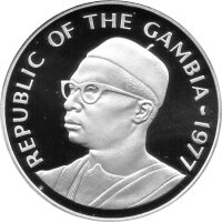 Gambia 20 Dalasis 1977 - 15 Jahre WWF "Sporngans" - Silber PP