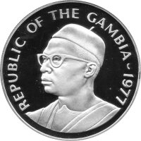 Gambia 40 Dalasis 1977 - 15 Jahre WWF "Erdferkel" - Silber PP