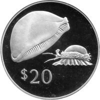 Fiji 20 Dollars 1978 - Goldene Kaurischnecke - Silber PP