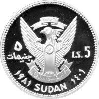 Sudan 5 Pfund 1981 - Internationales Jahr des Kindes - Silber PP