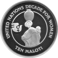 Lesotho 10 Maloti 1985 - UNO-Dekade der Frau - Silber PP