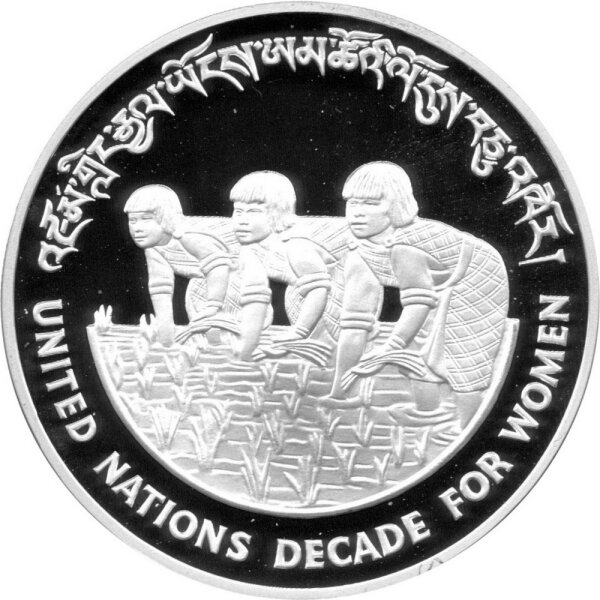 Bhutan 100 Ngultrum 1984 - UNO-Dekade der Frau - Silber PP