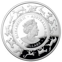 Australien RAM Lunar 2022 Jahr des Tigers 1 oz Silber | Gewölbte Prägung I Polierte Platte