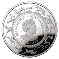 Australien RAM Lunar 2020 Jahr der Ratte 1 oz Silber | Gewölbte Prägung I Polierte Platte