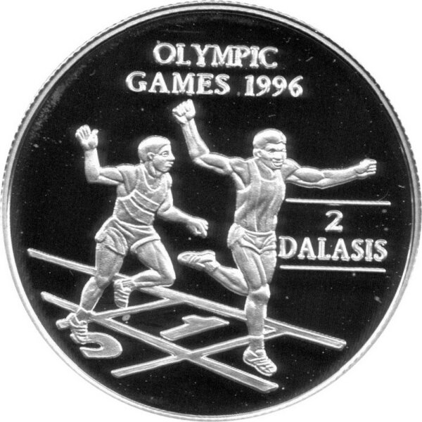 Gambia 2 Dalasis 1996 - XXVI. Olympische Sommerspiele 1996 in Atlanta "Läufer" - Silber PP
