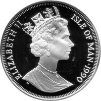 Isle of Man 1 Crown 1990 - XIV. Fußball-WM 1990 Italien "Mailand, Neapel, Bari" - Silber PP