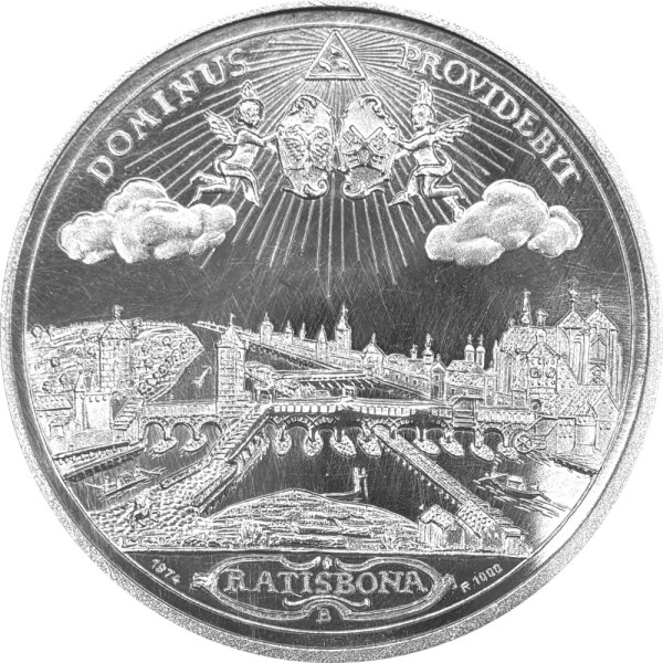 Regensburg Medaille 1974 Stadtansicht - Silber