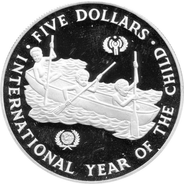 Solomon Islands 5 Dollars 1983 - Internationales Jahr des Kindes - Silber PP
