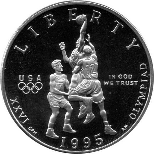 USA 1/2 Dollar 1995 - XXXI. Olympische Sommerspiele 1996 in Atlanta "Basketball" - Ku-Ni - PP