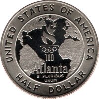 USA 1/2 Dollar 1995 - XXXI. Olympische Sommerspiele 1996 in Atlanta "Basketball" - Ku-Ni - PP