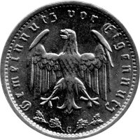 J.354 III. Reich 1 Reichsmark 1933-1939 "Umlaufmünze" - Nickel - s