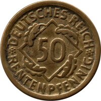 J.310 Weimarer R. 50 Rentenpfennig 1923-1924...