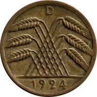 J.310 Weimarer R. 50 Rentenpfennig 1923-1924 "Umlaufmünze" - Al-Bronze - ss