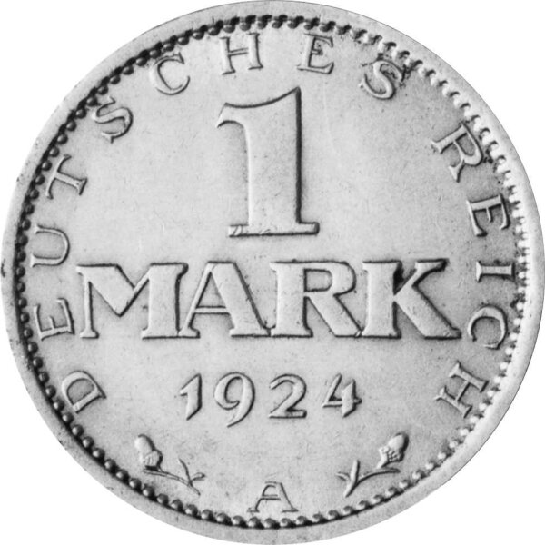 J.311 Weimarer R. 1 Mark 1924-1925 "Umlaufmünze" - Silber - ss