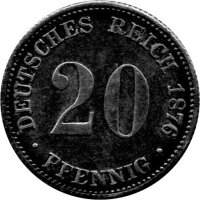 J.005 Kaiserreich 20 Pfennig 1873 - 1877 - Kursmünze...