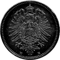 J.005 Kaiserreich 20 Pfennig 1873 - 1877 - Kursmünze - Silber