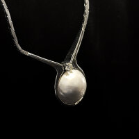 Kette "Perlenzauber" 585/1000 Weißgold 48,5 cm Diamant - Vintage