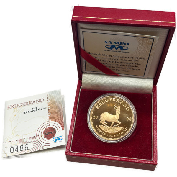 Südafrika Krügerrand 2008 1 oz Gold - Polierte Platte