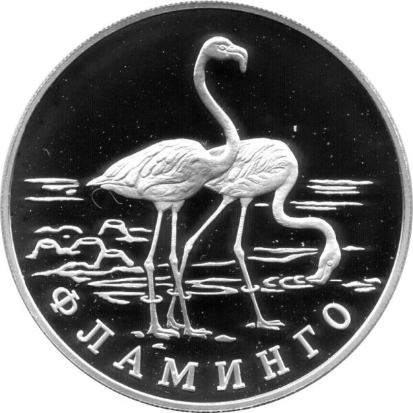 Russland 1 Rubel 1997 - Rote Liste "Flamingo" - 1/2 oz Silber PP