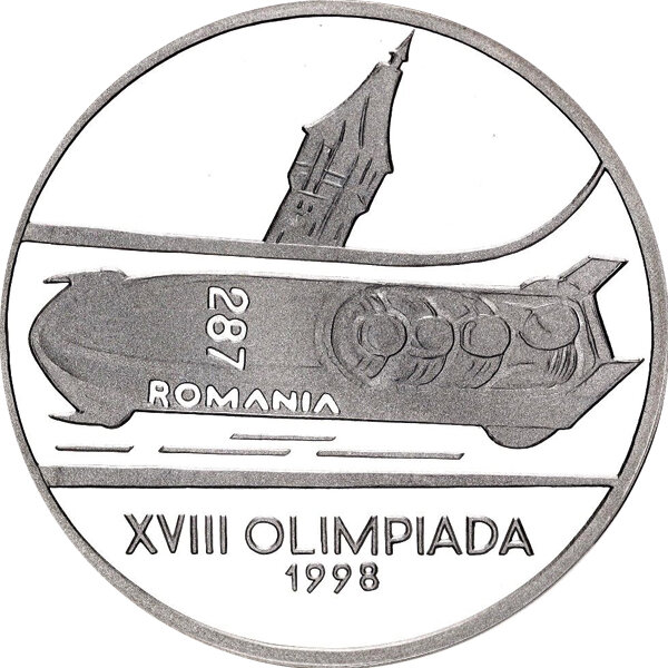 Rumänien 100 Lei 1998 - XXVI.1998 Winter Olympics, Nagano - Silber PP