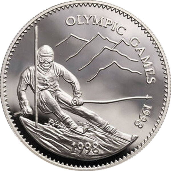 Mongolei 500 Tögrög 1998 - Olympische Winterspiele 1998 Nagano - Silber PP