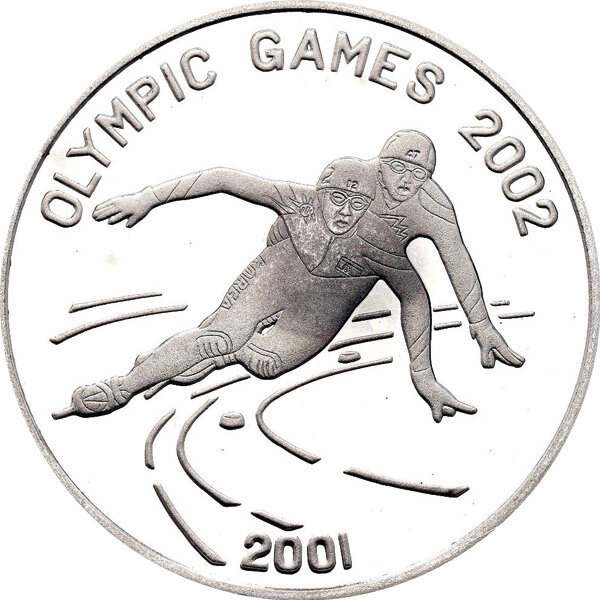 Nordkorea 7 Won 2001 - Olympic Games 2002 - Silber PP